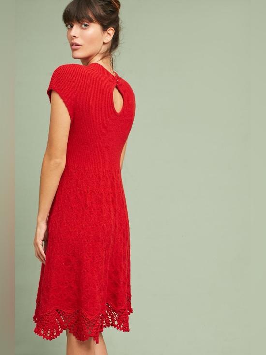Anthropologie Dresses & Skirts - Anthropologie Feather Bone Red Sweater Dress